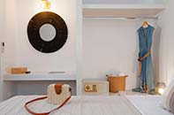 The bedroom of the apartment at Villa Irini