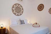 The bedroom of the apartment at Villa Irini