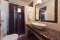 Bathroom of two-room apartment at Villa Irini at Platis Gialos